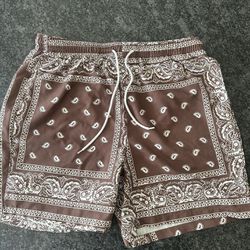 Brown bandanna shorts