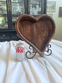 Heart-Shaped Carved Wooden display dish