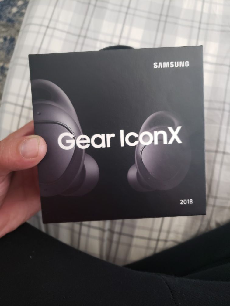 Samsung Gear IconX wireless earbuds..