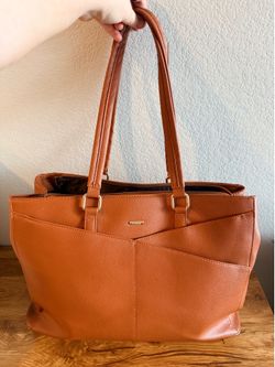 Brown leather computer bag