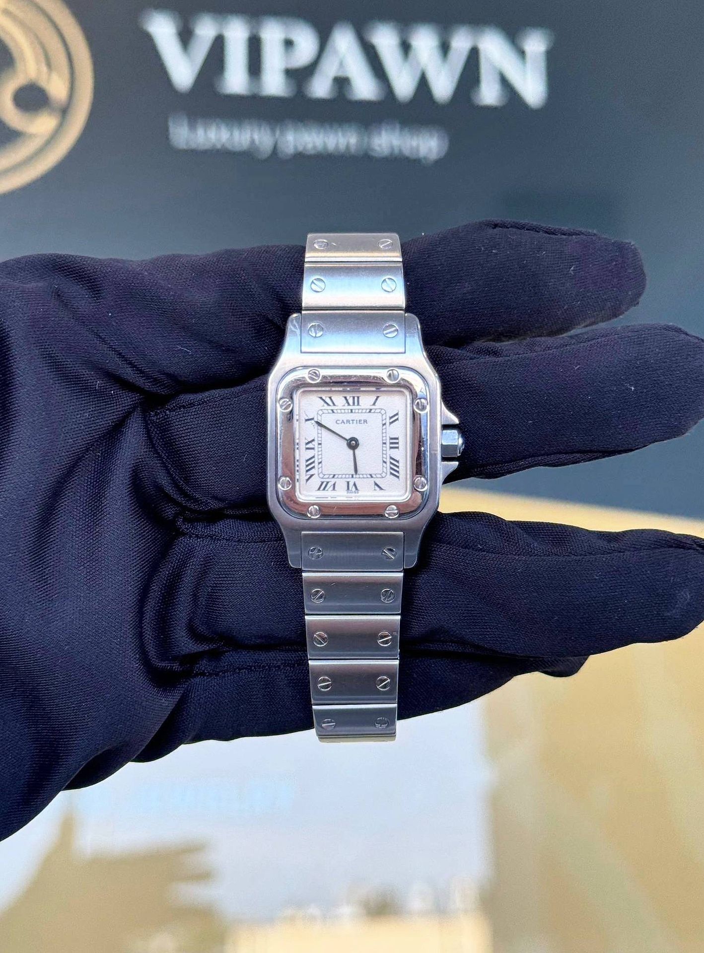 Cartier Santos De Cartier 24mm Silver Roman Dial, Quartz 9057930 Box ...