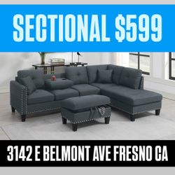 NEW SECTIONAL AND OTTOMAN NUEVO SECCIONAL CON MESA DE CENTRO 