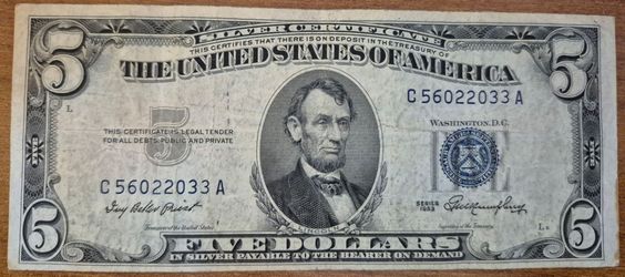 1953 $5 Silver Certificate (VG - F)