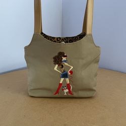 Cat Yarn Lady Womens Teens Shoulder Bag Canvas