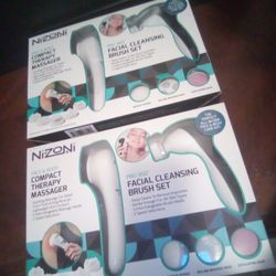 $45.00 "OBO" - NIZONI FACE & BODY COMPACT THERAPY MASSAGER + PRO 360 FACIAL CLEANSING BRUSH SET 