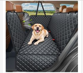 Black Quilted Dog Car Seat Cover Hammock