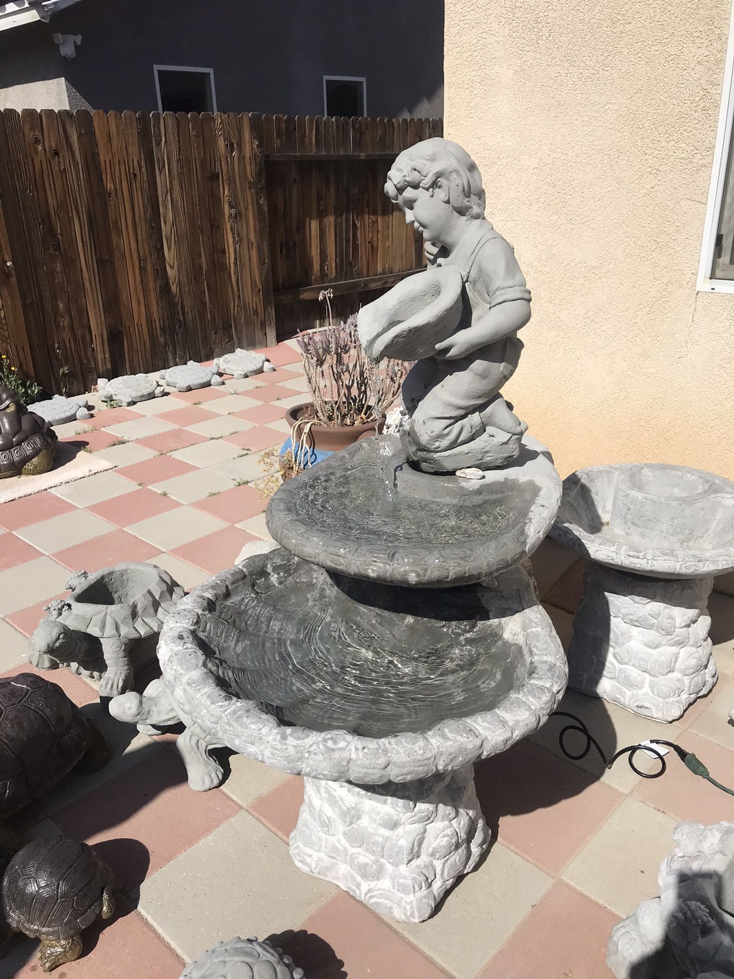 New Water Fountain Made Out Cement Perfect Gift For Any Occasion