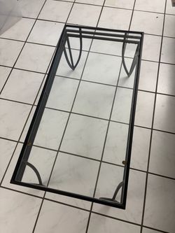 Glass table (black iron and glass)