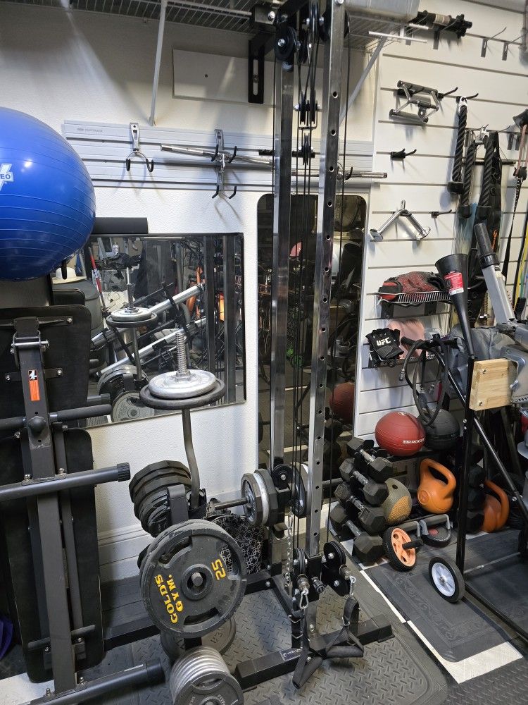 Valor Wall Mounted Cable Machine With Accessories & Weights
