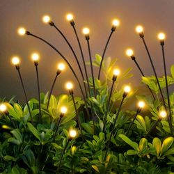 2 Pack Solar Firefly Lights Outdoor Waterproof, 12 Hrs Solar Powered Swaying Outdoor Pathway Garden Lights