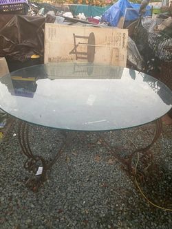 Iron Big Glass Table 