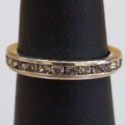 Sterling Silver And Cz Eternity Band 