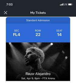 RAUW ALEJANDRO MIAMI TICKET