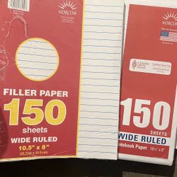 Wide Ruled binder Paper - 150 Sheets Per Pack 