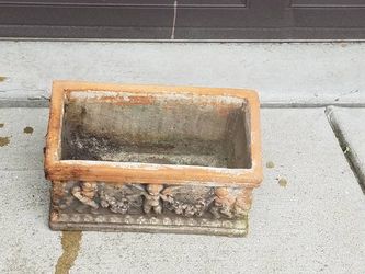 Terracotta Planter with Cherub Design