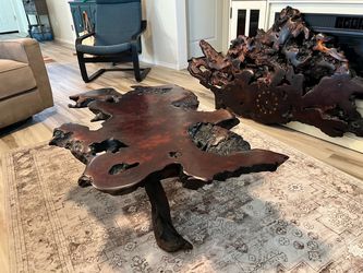 Live Edge Burl Wood Coffee Table