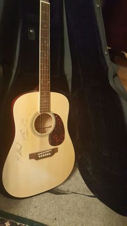 Guitar signed by Hank Williams Jr one of a kind he actually played this guitar as well however it is personalized sign to my brother Brad