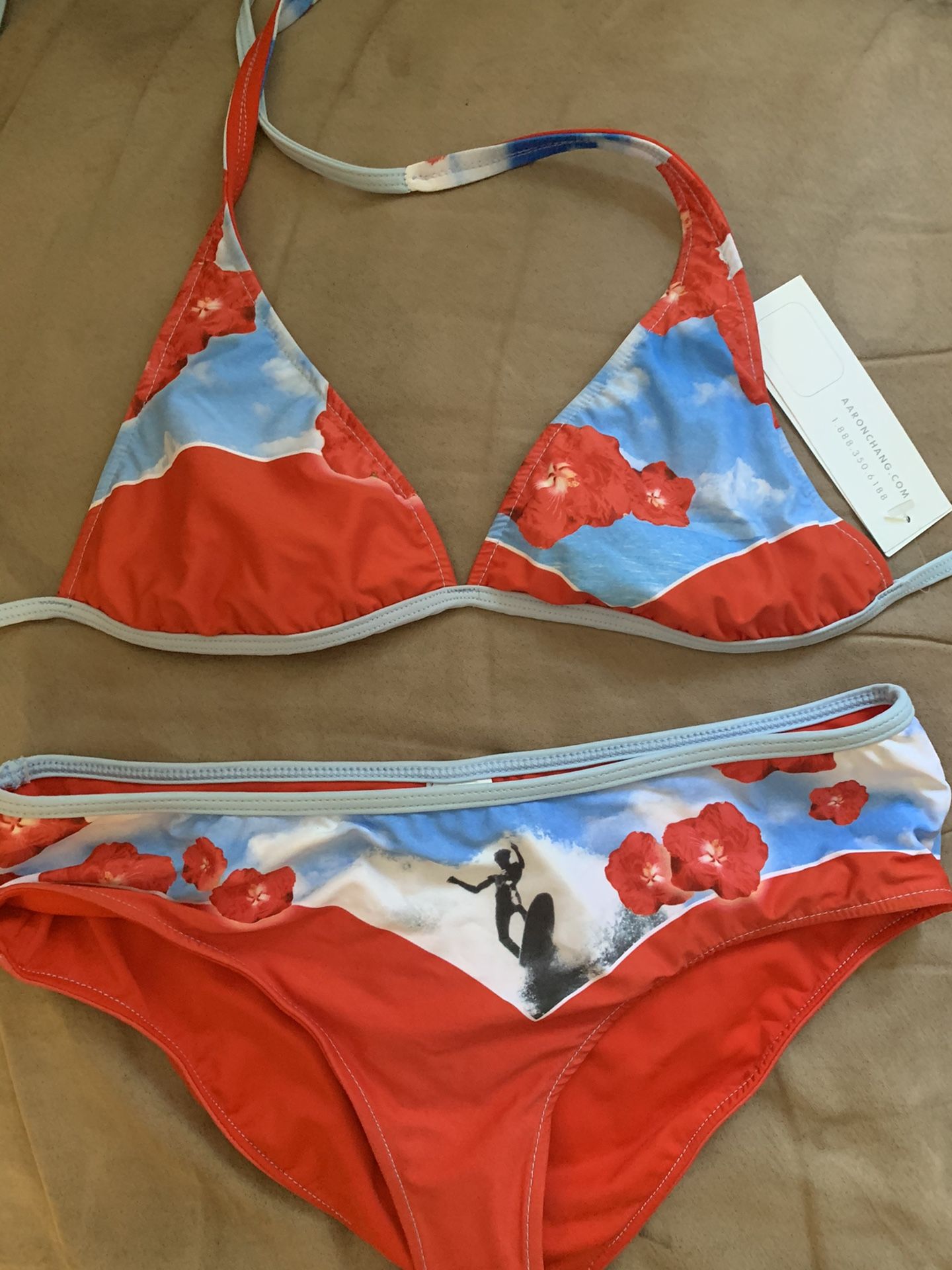 Aaron Chang bikini new with tags reversible bathing suit M L Medium bottom Large top looks to fit like a Medium women’s swim surf