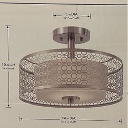 Lighting Mingle LED Collection 14" Semi-Flush Mount, Nickel I Have 2 Asking $55 Each