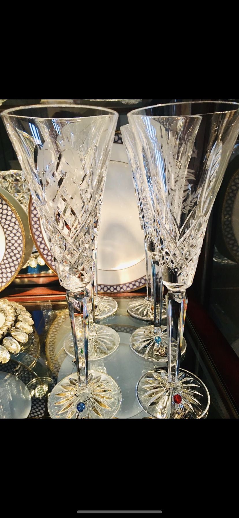 Waterford Crystal 12 Days of Christmas Champagne Flutes 
