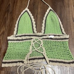 Vintage Crochet Halter Beach Top 