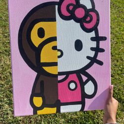 16x20 Bape/Hello Kitty Painting