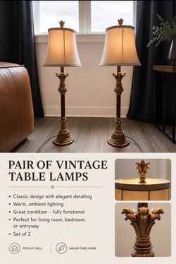 Vintage Table Lamps Set of 2