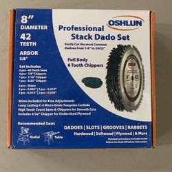 8” Oshlun Dado Set