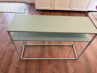 Light blue/green metal console table