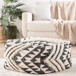 NEW Nomadic Chevron Cream/Black Pouf/Floor Pillow/Ottoman/Footstool