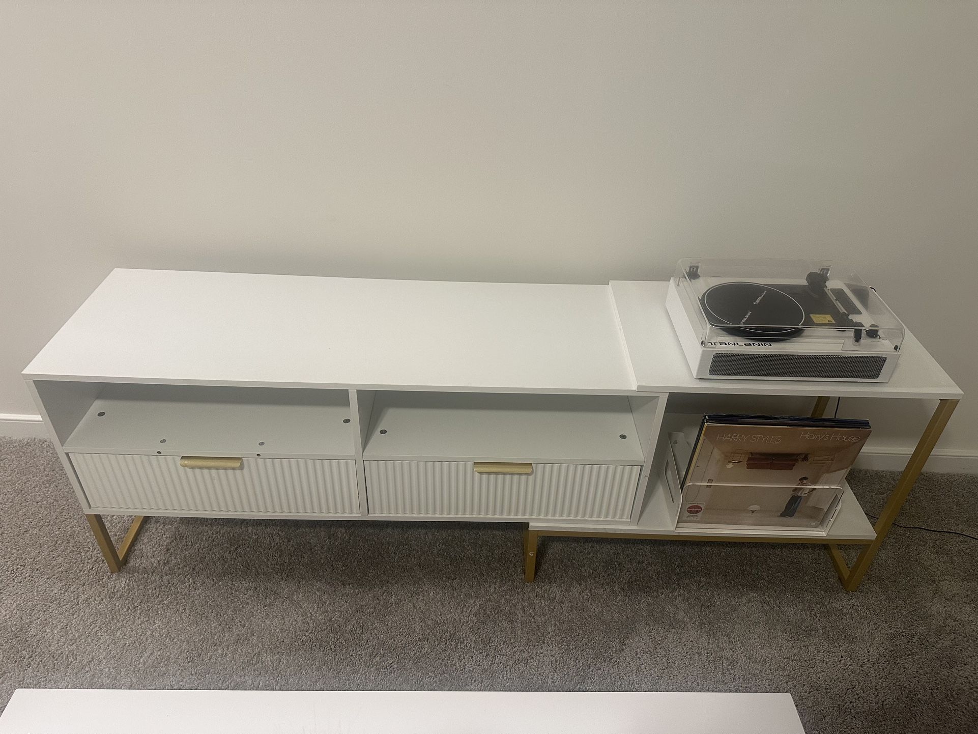 White & Gold TV Stand