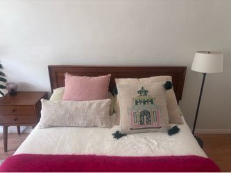 Vintage MCM queen headboard solid wood
