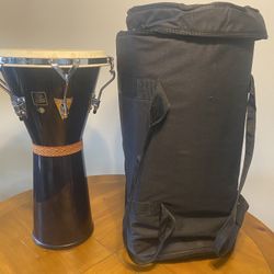 LP Aspire Djembe Conga Drum with Storage Duffle Bag (12.5" head /26” high)