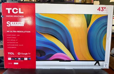 TCL 43” 4K Smart Google TV.