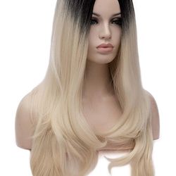 Mildiso Blonde Long Curly Wavy Heat Resistant Synthetic Hair Wig 22” *NEW*