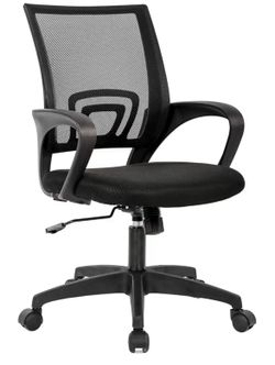 Office Chair | Ergonomic Chair | Black | Mid-Back Swivel Desk Chair