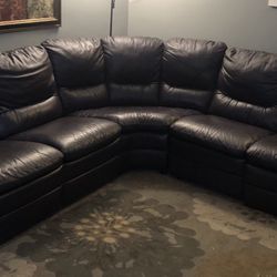 Leather Sectional Recliner Couch