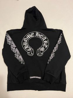 Chrome Hearts Full Zip-Up Black/White Hoodie