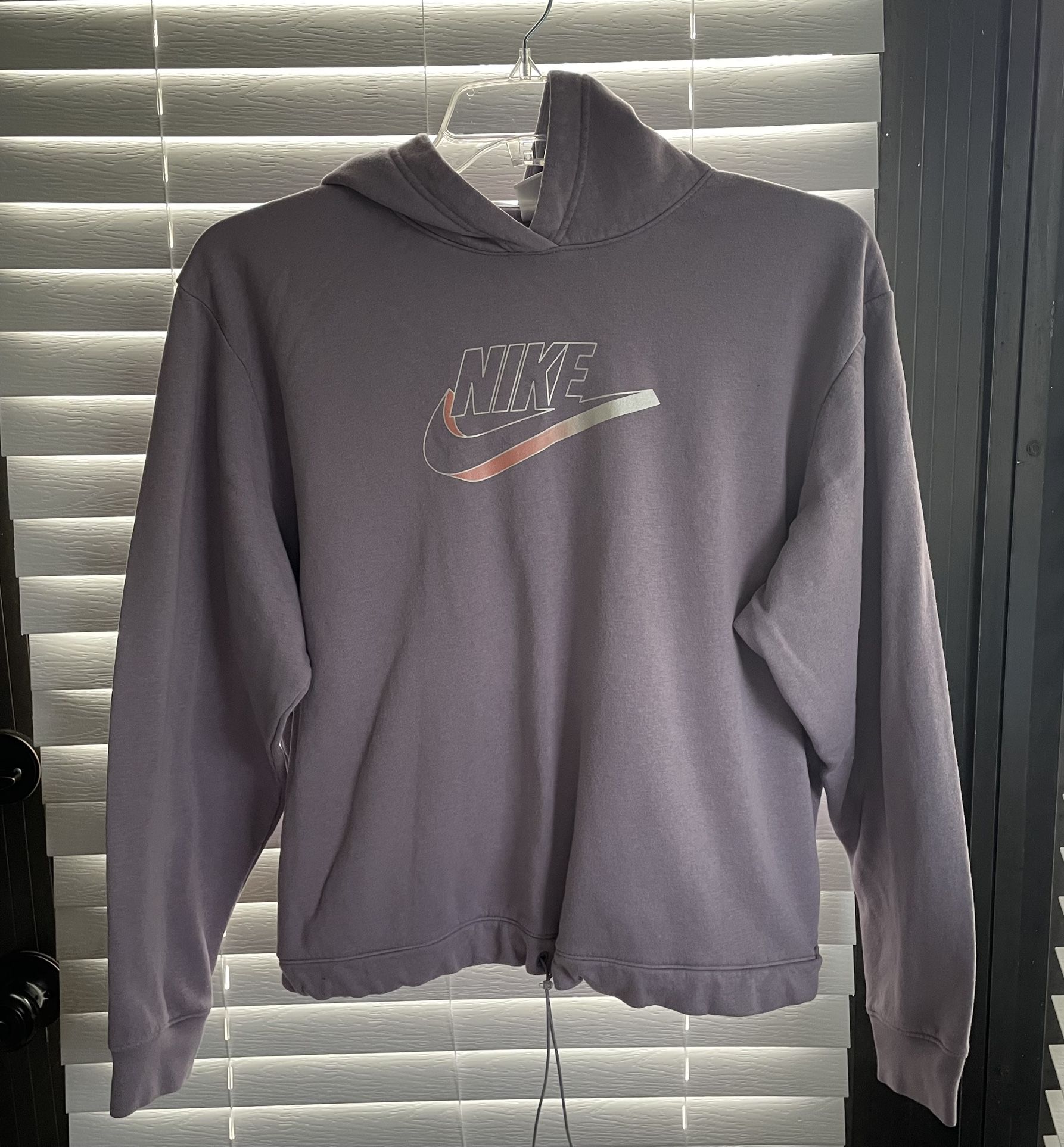 NIKE Pullover Hooded Sweatshirt - Womens Medium - Purple - Swoosh & Drawstring
