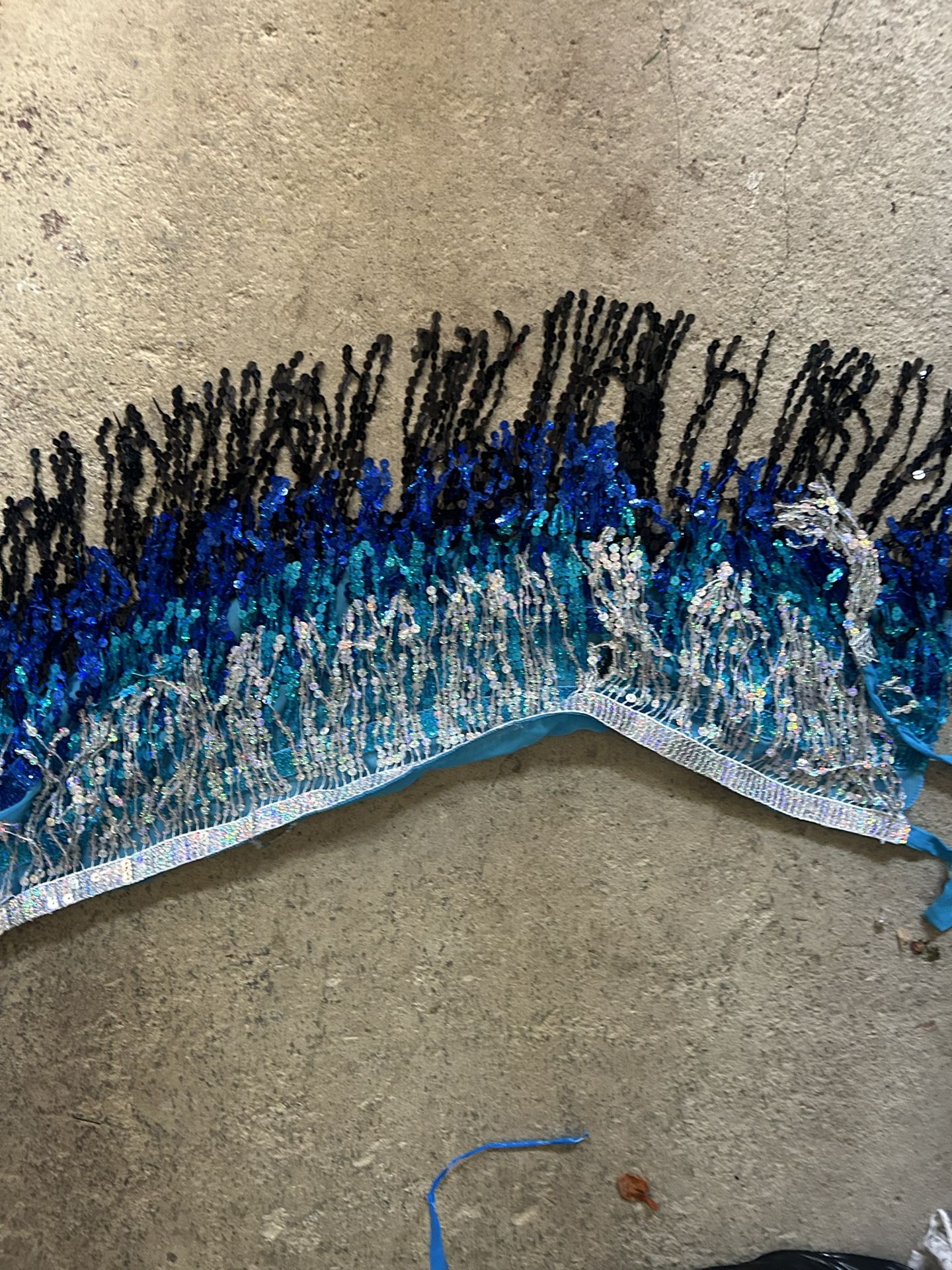 Blue And Black And Light Blue Sparkling Skirt