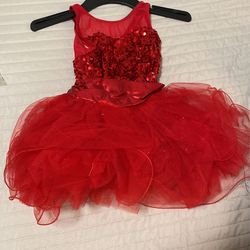 Beautiful Red Leotard , Was Use One Time Size Small 5-7years