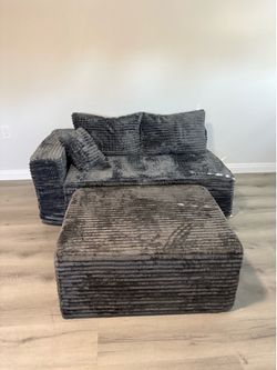 Boneless Corduroy Sofa & Ottoman (Brand NEW)