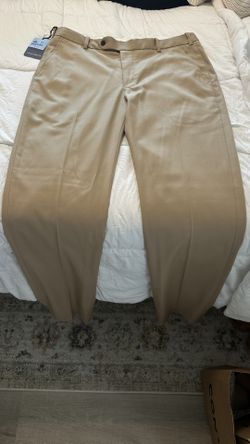 Studio Suits Wool Blend Beige Dress Pants 34x32