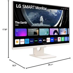 27 inch LG Smart Monitor used as Dorm TV  (white)