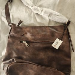Purse-vegan Leather-hobo -distressed-New With Tags 