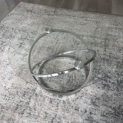Modern Glass Coffee Table with Chrome Base