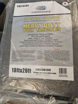 Heavy Duty Poly Tarp – 18ft x 20ft – Brand New/Sealed