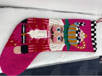 MacKenzie-Childs Needlepoint Nutcracker Christmas Stocking – Large 21” Holiday Décor