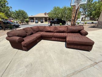 Brown sectional couch