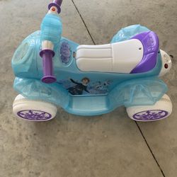 6 Volt Frozen Disney Electric Ride On Quad + Bubbles And Charger